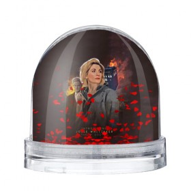 Водяной шар с принтом The 13TH Doctor в Рязани, Пластик | Изображение внутри шара печатается на глянцевой фотобумаге с двух сторон | cosmos | doctor who | space | tardis | доктор кто | космос | тардис