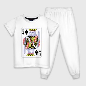 Детская пижама хлопок с принтом Король треф в Рязани, 100% хлопок |  брюки и футболка прямого кроя, без карманов, на брюках мягкая резинка на поясе и по низу штанин
 | карты | колода | крести | масть