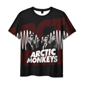 Мужская футболка 3D с принтом Группа Arctic Monkeys в Рязани, 100% полиэфир | прямой крой, круглый вырез горловины, длина до линии бедер | Тематика изображения на принте: алекс тёрнер | арктик | арктические мартышки | гаражный | группа | дж ейми кук | инди рок | манкис | музыка | мэтт хелдер | ник о мэлли | обезьяна | постпанк ривайвл | психоделический | рок