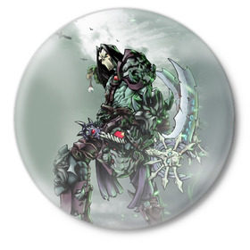 Значок с принтом Darksiders 1 в Рязани,  металл | круглая форма, металлическая застежка в виде булавки | Тематика изображения на принте: darksiders