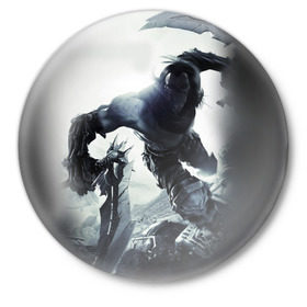 Значок с принтом Darksiders 2 в Рязани,  металл | круглая форма, металлическая застежка в виде булавки | Тематика изображения на принте: darksiders
