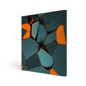 Холст квадратный с принтом Нано в Рязани, 100% ПВХ |  | abstraction | абстракция | геометрия | грани | полигоны | сочетания | треугольники