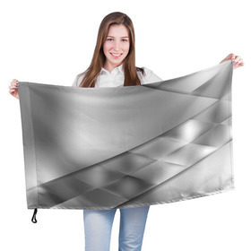 Флаг 3D с принтом Grey rhombuses в Рязани, 100% полиэстер | плотность ткани — 95 г/м2, размер — 67 х 109 см. Принт наносится с одной стороны | Тематика изображения на принте: grey | абстракция | геометрия | ромб | текстура