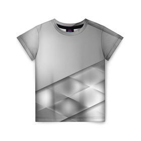 Детская футболка 3D с принтом Grey rhombuses в Рязани, 100% гипоаллергенный полиэфир | прямой крой, круглый вырез горловины, длина до линии бедер, чуть спущенное плечо, ткань немного тянется | Тематика изображения на принте: grey | абстракция | геометрия | ромб | текстура
