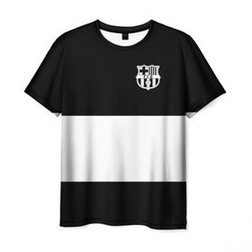 Мужская футболка 3D с принтом FC Barcelona Black Collection в Рязани, 100% полиэфир | прямой крой, круглый вырез горловины, длина до линии бедер | black collection | fc | fc barcelona | fcb | fly emirates | ronaldo | барселона | зож | клуб | линии | месси | модные | мяч | реал мадрид | спорт | спортивные | тренды | футбол | футбольный клуб | эмблема