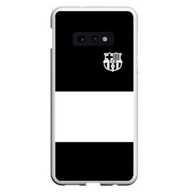 Чехол для Samsung S10E с принтом FC Barcelona Black Collection в Рязани, Силикон | Область печати: задняя сторона чехла, без боковых панелей | black collection | fc | fc barcelona | fcb | fly emirates | ronaldo | барселона | зож | клуб | линии | месси | модные | мяч | реал мадрид | спорт | спортивные | тренды | футбол | футбольный клуб | эмблема