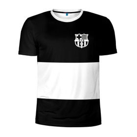 Мужская футболка 3D спортивная с принтом FC Barcelona Black Collection в Рязани, 100% полиэстер с улучшенными характеристиками | приталенный силуэт, круглая горловина, широкие плечи, сужается к линии бедра | Тематика изображения на принте: black collection | fc | fc barcelona | fcb | fly emirates | ronaldo | барселона | зож | клуб | линии | месси | модные | мяч | реал мадрид | спорт | спортивные | тренды | футбол | футбольный клуб | эмблема