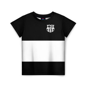 Детская футболка 3D с принтом FC Barcelona Black Collection в Рязани, 100% гипоаллергенный полиэфир | прямой крой, круглый вырез горловины, длина до линии бедер, чуть спущенное плечо, ткань немного тянется | black collection | fc | fc barcelona | fcb | fly emirates | ronaldo | барселона | зож | клуб | линии | месси | модные | мяч | реал мадрид | спорт | спортивные | тренды | футбол | футбольный клуб | эмблема