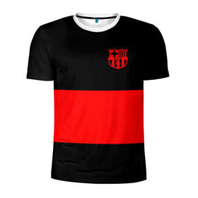 Мужская футболка 3D спортивная с принтом FC Barcelona Black Collection в Рязани, 100% полиэстер с улучшенными характеристиками | приталенный силуэт, круглая горловина, широкие плечи, сужается к линии бедра | Тематика изображения на принте: black collection | fc | fc barcelona | fcb | fly emirates | ronaldo | барселона | зож | клуб | линии | месси | модные | мяч | реал мадрид | спорт | спортивные | тренды | футбол | футбольный клуб | эмблема