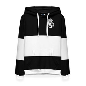 Женская толстовка 3D с принтом Real Madrid Black Collection в Рязани, 100% полиэстер  | двухслойный капюшон со шнурком для регулировки, мягкие манжеты на рукавах и по низу толстовки, спереди карман-кенгуру с мягким внутренним слоем. | emirates | fc | real madrid | клуб | мяч | реал мадрид