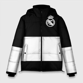 Мужская зимняя куртка 3D с принтом Real Madrid Black Collection в Рязани, верх — 100% полиэстер; подкладка — 100% полиэстер; утеплитель — 100% полиэстер | длина ниже бедра, свободный силуэт Оверсайз. Есть воротник-стойка, отстегивающийся капюшон и ветрозащитная планка. 

Боковые карманы с листочкой на кнопках и внутренний карман на молнии. | emirates | fc | real madrid | клуб | мяч | реал мадрид