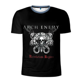Мужская футболка 3D спортивная с принтом Arch Enemy в Рязани, 100% полиэстер с улучшенными характеристиками | приталенный силуэт, круглая горловина, широкие плечи, сужается к линии бедра | alissa white gluz | arch enemy | алисса уайт глаз | арч энеми