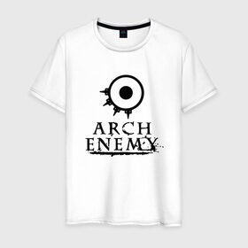 Мужская футболка хлопок с принтом Arch Enemy в Рязани, 100% хлопок | прямой крой, круглый вырез горловины, длина до линии бедер, слегка спущенное плечо. | alissa white gluz | arch enemy | алисса уайт глаз | арч энеми