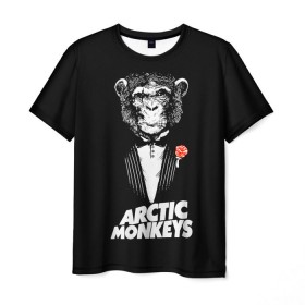 Мужская футболка 3D с принтом Arctic Monkeys в Рязани, 100% полиэфир | прямой крой, круглый вырез горловины, длина до линии бедер | Тематика изображения на принте: алекс тёрнер | арктик | арктические мартышки | гаражный | группа | джейми кук | инди рок | манкис | музыка | мэтт хелдер | ник о мэлли | обезьяна | постпанк ривайвл | психоделический | рок