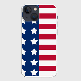 Чехол для iPhone 13 mini с принтом USA FLAG  АМЕРИКАНСКИЙ ФЛАГ в Рязани,  |  | star | usa | америка | белый | звезды | красный | линии | полосы | популярные | синий | сша | триколор | туристические | флаг | цвет | штаты