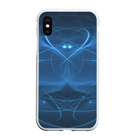 Чехол для iPhone XS Max матовый с принтом Blue fractal в Рязани, Силикон | Область печати: задняя сторона чехла, без боковых панелей | art | background | beautiful | color | festive | fractal | lines | photo | picture | smooth | strange | style