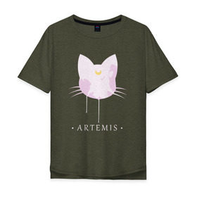 Мужская футболка хлопок Oversize с принтом Artemis в Рязани, 100% хлопок | свободный крой, круглый ворот, “спинка” длиннее передней части | Тематика изображения на принте: anime | sailor moon | аниме | сейлор мун