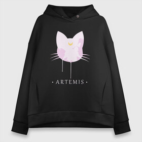 Женское худи Oversize хлопок с принтом Artemis в Рязани, френч-терри — 70% хлопок, 30% полиэстер. Мягкий теплый начес внутри —100% хлопок | боковые карманы, эластичные манжеты и нижняя кромка, капюшон на магнитной кнопке | Тематика изображения на принте: anime | sailor moon | аниме | сейлор мун