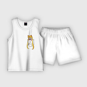 Детская пижама с шортами хлопок с принтом Little Pocket Moon в Рязани,  |  | anime | sailor moon | аниме | сейлор мун