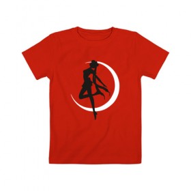 Детская футболка хлопок с принтом Луна в Рязани, 100% хлопок | круглый вырез горловины, полуприлегающий силуэт, длина до линии бедер | Тематика изображения на принте: anime | sailor moon | аниме | сейлор мун