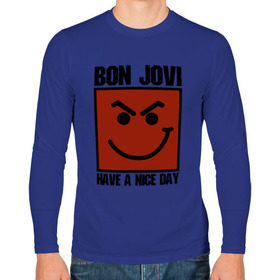Мужской лонгслив хлопок с принтом Bon Jovi, have a nice day в Рязани, 100% хлопок |  | bon jovi | бон | бон джови | глэм | группа | джови | джон | метал | рок | хард