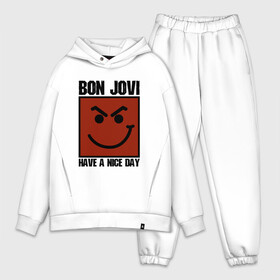 Мужской костюм хлопок OVERSIZE с принтом Bon Jovi, have a nice day в Рязани,  |  | bon jovi | бон | бон джови | глэм | группа | джови | джон | метал | рок | хард