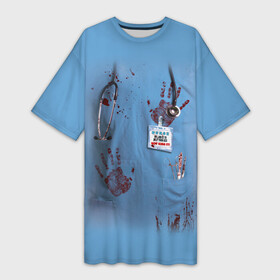 Платье-футболка 3D с принтом Костюм врача кровь в Рязани,  |  | больница | врач | доктор | клиника | кровь