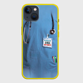 Чехол для iPhone 13 с принтом Костюм врача в Рязани,  |  | больница | врач | градусник | доктор | интерн | клиника | медбрат | медсестра | поликлиника | стетоскоп | фонендоскоп