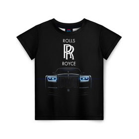 Детская футболка 3D с принтом Rolls Royce phantom в Рязани, 100% гипоаллергенный полиэфир | прямой крой, круглый вырез горловины, длина до линии бедер, чуть спущенное плечо, ткань немного тянется | luxury | phantom | rich | rolls royce | rr | авто | автомобили | бренд | известные | логотип | машина | надписи | огни | ролс ройс | роскошь | тень | фары | черный