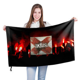 Флаг 3D с принтом LOUNA в Рязани, 100% полиэстер | плотность ткани — 95 г/м2, размер — 67 х 109 см. Принт наносится с одной стороны | louna | луна | рок