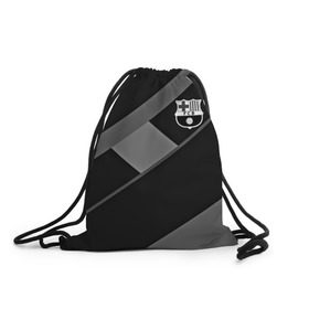 Рюкзак-мешок 3D с принтом FC Barcelona gray collection в Рязани, 100% полиэстер | плотность ткани — 200 г/м2, размер — 35 х 45 см; лямки — толстые шнурки, застежка на шнуровке, без карманов и подкладки | Тематика изображения на принте: fc barcelona | мяч | спорт | футбол | чеппионат