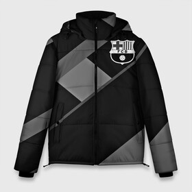 Мужская зимняя куртка 3D с принтом FC Barcelona gray collection в Рязани, верх — 100% полиэстер; подкладка — 100% полиэстер; утеплитель — 100% полиэстер | длина ниже бедра, свободный силуэт Оверсайз. Есть воротник-стойка, отстегивающийся капюшон и ветрозащитная планка. 

Боковые карманы с листочкой на кнопках и внутренний карман на молнии. | fc barcelona | мяч | спорт | футбол | чеппионат