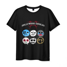 Мужская футболка 3D с принтом Hollywood Undead маски в Рязани, 100% полиэфир | прямой крой, круглый вырез горловины, длина до линии бедер | charlie scene | danny | funny man | hollywood | j dog | johnny 3 tears | undead | альтернативный | андед | голивуд | голливудская | группа | кранккор | метал | нежить | ню | реп | рок | рэп | рэпкор