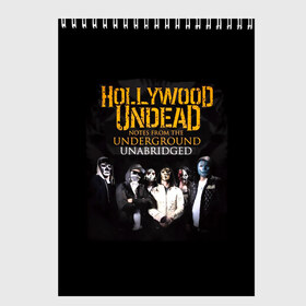 Скетчбук с принтом Hollywood Undead Underground в Рязани, 100% бумага
 | 48 листов, плотность листов — 100 г/м2, плотность картонной обложки — 250 г/м2. Листы скреплены сверху удобной пружинной спиралью | charlie scene | danny | funny man | hollywood | j dog | johnny 3 tears | undead | альтернативный | андед | голивуд | голливудская | группа | кранккор | метал | нежить | ню | реп | рок | рэп | рэпкор