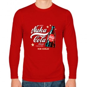 Мужской лонгслив хлопок с принтом Nuka-Cola Corporation в Рязани, 100% хлопок |  | Тематика изображения на принте: fallout | nuka cola corporation