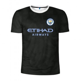 Мужская футболка 3D спортивная с принтом Manchester City Kit Third в Рязани, 100% полиэстер с улучшенными характеристиками | приталенный силуэт, круглая горловина, широкие плечи, сужается к линии бедра | Тематика изображения на принте: citi | city | cyty | manchester | siti | sity | англия | болельщик | горожане | гостевая | манчестер | сити | фанат | футбольная форма