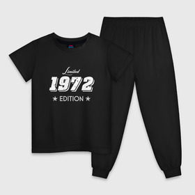 Детская пижама хлопок с принтом limited edition 1972 в Рязани, 100% хлопок |  брюки и футболка прямого кроя, без карманов, на брюках мягкая резинка на поясе и по низу штанин
 | 1972 | день рождения | подарок | праздник