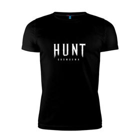Мужская футболка премиум с принтом Hunt: Showdown White Logo в Рязани, 92% хлопок, 8% лайкра | приталенный силуэт, круглый вырез ворота, длина до линии бедра, короткий рукав | crytek | game | hunt | hunt: showdown | hunter | monsters | showdown | игра | крайтек | охота | столкновение