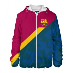 Мужская куртка 3D с принтом FC Barcelona 2018 Sport camo в Рязани, ткань верха — 100% полиэстер, подклад — флис | прямой крой, подол и капюшон оформлены резинкой с фиксаторами, два кармана без застежек по бокам, один большой потайной карман на груди. Карман на груди застегивается на липучку | Тематика изображения на принте: 