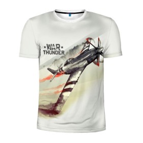 Мужская футболка 3D спортивная с принтом War Thunder в Рязани, 100% полиэстер с улучшенными характеристиками | приталенный силуэт, круглая горловина, широкие плечи, сужается к линии бедра | Тематика изображения на принте: war thunder | гром войны