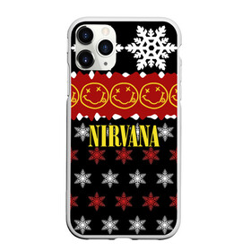 Чехол для iPhone 11 Pro матовый с принтом Nirvana праздничный в Рязани, Силикон |  | cobain | kurt | nirvana | альтернативный | боритон | гранж | группа | дональд | знак | кобейн | красный | крист новоселич | курт | музыка | музыкант | надпись | нирвана | новогодний | новый год | певец | праздник