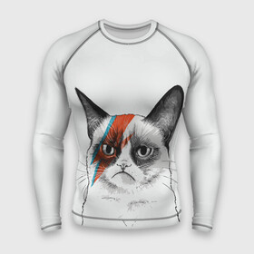 Мужской рашгард 3D с принтом Grumpy cat (David Bowie) в Рязани,  |  | бодиарт | грумпи | дэвид боуи | злой кот | интернет | котей | котик | кошка | мем | мемас | мемчик. | молния на лице | рисунок на лице | сердитый