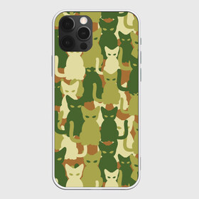 Чехол для iPhone 12 Pro Max с принтом Камуфляж в Рязани, Силикон |  | camouflage | cat | камуфляж | кот