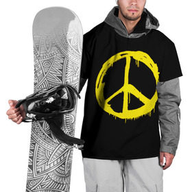 Накидка на куртку 3D с принтом Peace в Рязани, 100% полиэстер |  | peace | vppdgryphon | арт | краска | мирный | миролюбивый | пацифик | прикольные | хиппи | цветные