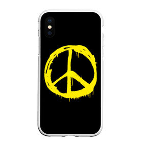 Чехол для iPhone XS Max матовый с принтом Peace в Рязани, Силикон | Область печати: задняя сторона чехла, без боковых панелей | peace | vppdgryphon | арт | краска | мирный | миролюбивый | пацифик | прикольные | хиппи | цветные