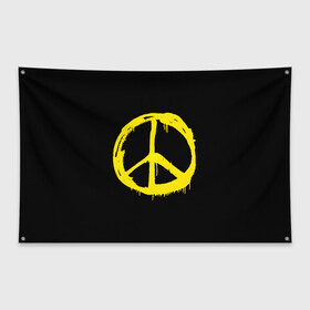 Флаг-баннер с принтом Peace в Рязани, 100% полиэстер | размер 67 х 109 см, плотность ткани — 95 г/м2; по краям флага есть четыре люверса для крепления | peace | vppdgryphon | арт | краска | мирный | миролюбивый | пацифик | прикольные | хиппи | цветные