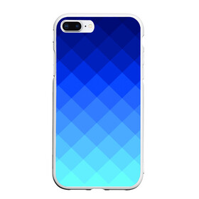 Чехол для iPhone 7Plus/8 Plus матовый с принтом Blue geometria в Рязани, Силикон | Область печати: задняя сторона чехла, без боковых панелей | blue | geometria | абстракция | бирюза | бирюзовый | геометрия | куб | синий