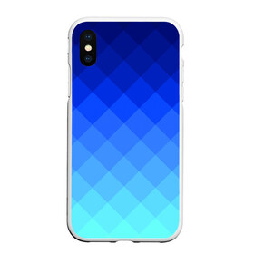 Чехол для iPhone XS Max матовый с принтом Blue geometria в Рязани, Силикон | Область печати: задняя сторона чехла, без боковых панелей | blue | geometria | абстракция | бирюза | бирюзовый | геометрия | куб | синий