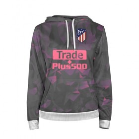 Женская толстовка 3D с принтом Atletico Madrid Original #8 в Рязани, 100% полиэстер  | двухслойный капюшон со шнурком для регулировки, мягкие манжеты на рукавах и по низу толстовки, спереди карман-кенгуру с мягким внутренним слоем. | атлетико мадрид | полигоны | эмблема