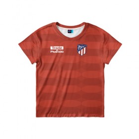 Детская футболка 3D с принтом Atletico Madrid Original #10 в Рязани, 100% гипоаллергенный полиэфир | прямой крой, круглый вырез горловины, длина до линии бедер, чуть спущенное плечо, ткань немного тянется | Тематика изображения на принте: атлетико мадрид | эмблема